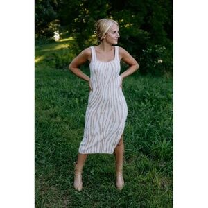 NWT Lucy Paris Kristin Zebra Knit Dress - size L